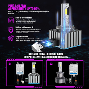 X-7SEVEN Dernier modèle 2026, Plug-and-Play d'usine, 150W 30000lm Canbus, Mini format, Phares LED D2s D4s, Conversion Xénon vers LED pour voitures - Product Image 6