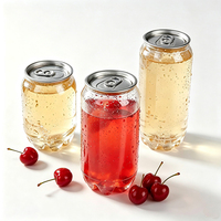Bouteille de boisson en plastique PET de 250 ml à 1000 ml avec couvercle en aluminium SOT facile à ouvrir pour l'emballage de sodas, de jus et de boissons en bar.