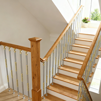 Garde-corps d'escalier en alliage d'aluminium gris de style luxe léger en métal L D, mains courantes de balustrade de villa pour intérieur et extérieur