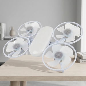 Ventilador de Techo LED Moderno para Dormitorio, Estilo Explosions Drone, Plegable, con Control Remoto y Atenuación de Tres Colores, Diseño Agi32 - Product Image 1