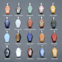 Pendentif en pierres précieuses de cristal de haute qualité, sculpté en forme de cercueil, pour la méditation, l'équilibre, le Feng Shui, bijoux d'Halloween