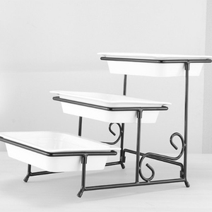 Bandeja de cerámica <span class=keywords><strong>Rectangular</strong></span> de 3 niveles, fábrica OEM, a la venta - Product Image 1