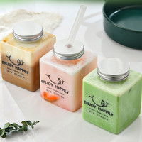 250ml 350ml Bouteilles de jus en plastique vides avec bouchons Récipients de boisson en vrac transparents réutilisables avec couvercles inviolables
