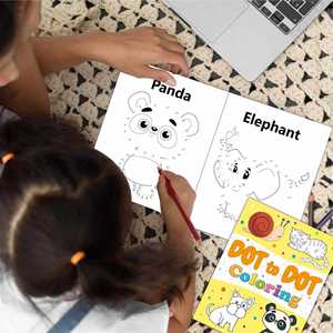 Superbe livre de coloriage à connecter les points sur le thème des animaux de dessins animés pour enfants de 4 à 8 ans - Product Image 4