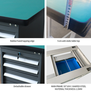 उच्च गुणवत्ता विरोधी स्थिर भारी शुल्क कार्यशाला तालिका रखरखाव संचालन कार्य मेज लकड़ी वर्कबेंच लैब वर्कबेंच - Product Image 6