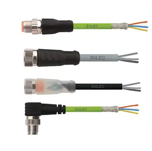 SVLEC kabel koneksi Data daya sinyal berpelindung PVC dengan kabel ujung terbuka
