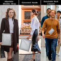 Bolsa para Documentos Anti-Robo, Anti-Rastreo, Resistente al Fuego, Impermeable y Ecológica, 4 Piezas, Correa Ajustable, Bolsa de Almacenamiento para Llaves de Coche y Teléfono, Multiusos