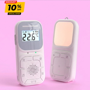 Babyphone audio intelligent avec affichage de la température ambiante et mode d'alerte par vibration et mise en sourdine automatique - Product Image 1