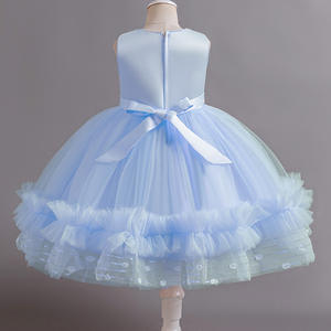 Elegante Vestido de Niña con Flores, Traje de Ceremonia de Boda, Atuendo de Cumpleaños, Vestido de Tul Blanco para Primera Comunión, Ropa de Gala para Niñas - Product Image 4