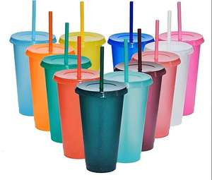 Пластиковые стаканы с блестками 24 унции с крышками и трубочками, многоразовые прозрачные блестящие стаканы для вечеринок, свадеб, дней рождения, Рождества, без BPA - Product Image 6