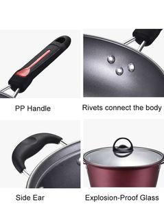 Vendita diretta in fabbrica a buon mercato <span class=keywords><strong>3</strong></span> pezzi da cucina antiaderente in ghisa <span class=keywords><strong>Set</strong></span> pentole e padelle da cucina <span class=keywords><strong>Set</strong></span> Wok - Product Image 6