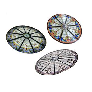 Vitrail rond de style américain personnalisé de 48' en technique Tiffany pour l'éclairage et la décoration murale et de plafond - Product Image 6
