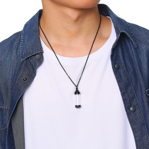 Trendy Roestvrijstalen Parfumfles Hanger Ketting Open Massief Vergulde Glazen Lange Buisvorm Voor Cadeau-Gelegenheden - Product Image 5