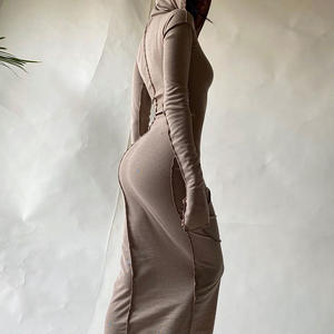 <span class=keywords><strong>Moda</strong></span> donna donna donna donna con cappuccio lungo Sexy semplice elegante <span class=keywords><strong>Oversize</strong></span> all'ingrosso con cappuccio esteso Maxi abito - Product Image 6