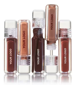 Vente chaude, logo personnalisé, sans marque, pour gloss à lèvres en nude <span class=keywords><strong>caramel</strong></span>, essence riche en noix <span class=keywords><strong>de</strong></span> coco, tube ovale mignon, vendeurs avec pigment brillant - Product Image 1