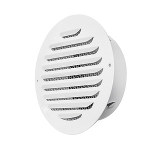 Coperchio Traspirante Bianco in Acciaio Inossidabile per Cappa <span class=keywords><strong>di</strong></span> Ventilazione a Testa Piatta con Griglia Rotonda e Serranda <span class=keywords><strong>di</strong></span> <span class=keywords><strong>Scarico</strong></span> - Product Image 1