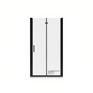 Puerta de Ducha Pivotante Universal Ajustable, Vidrio Templado de 1/4 de Pulgada con Marco, Diseño Rectangular Minimalista, Estilo Abierto con Bisagras - Product Image 1