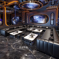 Ensemble de Meubles en Cuir Personnalisé pour Bar Karaoké KTV, Salon VIP Modulaire en U ou en L pour Boîte de Nuit