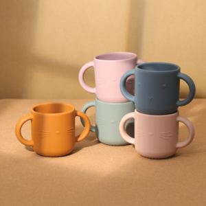 2025 bébé et enfant en bas âge tasse en silicone avec poignée Smoothie doux tasse ouverte pour l'apprentissage formation alimentation et Smoothie - Product Image 2