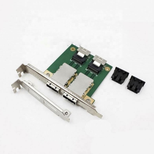 Dual Ports Mini SAS SFF-8088 To SAS 36Pin SFF-8087 PCBA Female Adapter With PCI
