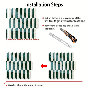 Autoadhesivo Peel and Stick 3D <span class=keywords><strong>Subway</strong></span> Tile para baño Cocina Sala de estar Pegatinas de azulejos impermeables - Product Image 4