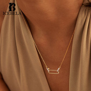 Collares Únicos de Joyería Fina de Plata de Ley 925 con Colgante de Zirconia y Eslabones Entrelazados para Mujer - Product Image 2