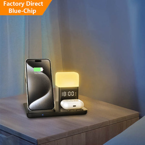 Desktop New Upright Multifunctional Desktop Wholesales Digital Desk <strong>Bedside</strong> Alarm <strong>Clock</strong> Wireless Charger for <strong>Iphone</strong> With <strong>Clock</strong> - Product Image 1