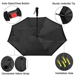 Innovador <span class=keywords><strong>Paraguas</strong></span> Invertido para Automóvil con Diseño <span class=keywords><strong>Manos</strong></span> <span class=keywords><strong>Libres</strong></span> y Doble Tela para Coche - Product Image 3