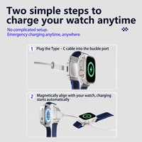 Bracelet de montre en nylon avec chargeur sans fil 2 en 1, type C magnétique, pour smartwatch