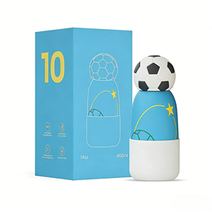 Bouteille d'eau de football de haute qualité pour enfants, motif animal de dessin animé mignon, tasse d'extérieur pour enfants avec base antidérapante en silicone - Product Image 2