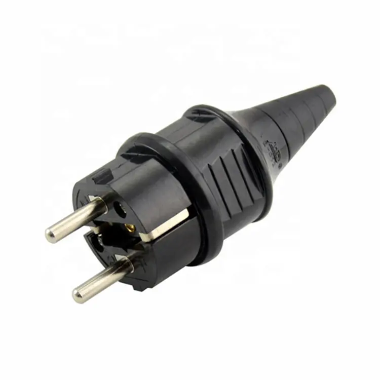 Toma de corriente de CA Industrial, macho, enchufe Schuko, rebobinado, adaptador de salida, conector de cable de extensión, europeo