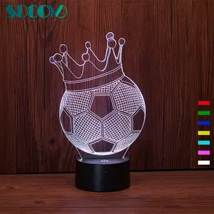 工厂热卖定制3D足球3D夜灯餐桌足球底座USB发光二极管足球夜灯