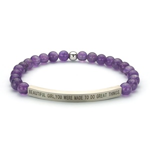 Pulsera Unisex Grabada de Piedra Natural de Cristal con Cuentas de Zebra Rosa de 6mm, Separador Dorado y Tubo de Acero Inoxidable Curvado, Regalo de Pascua - Product Image 3