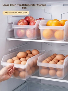 Grande boîte de rangement pour réfrigérateur à ouverture supérieure, conteneur alimentaire en plastique transparent, rectangulaire, 10-20L, pour l'organisation des fruits et des œufs - Product Image 1