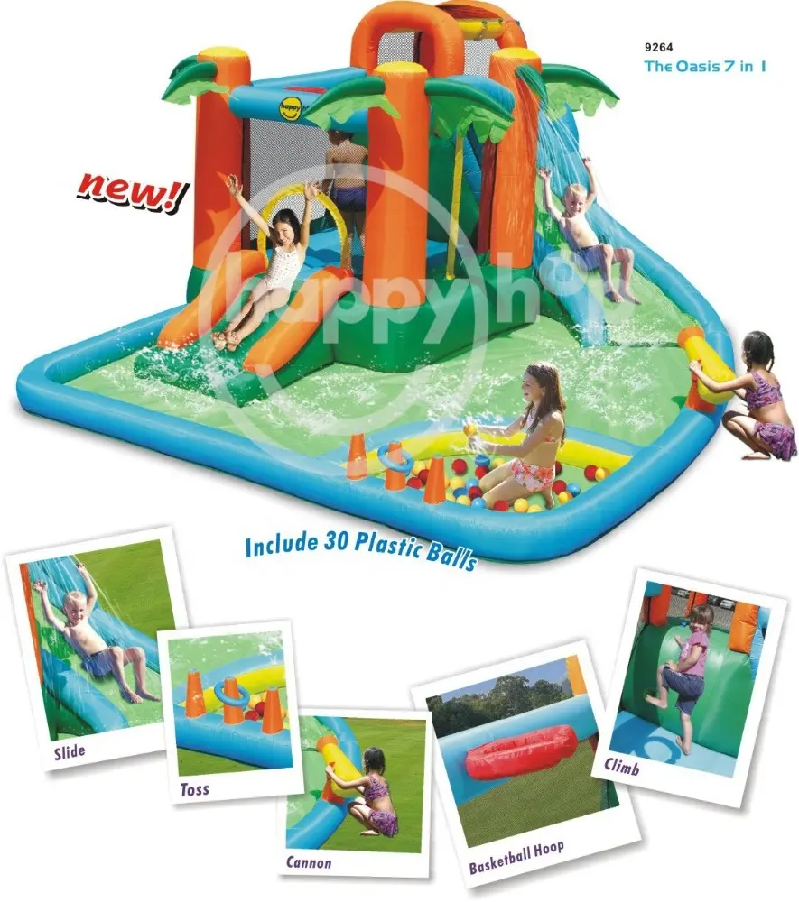 Happy hop water park-9264 inflável, mini parque aquático com poo,l para venda