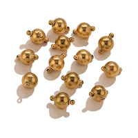 Fermoir de collier rond simple rangée en acier inoxydable plaqué or 18 carats pour la fabrication de bijoux DIY (bracelets, perles)