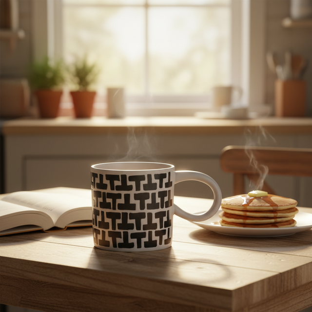 Handmade Black and White Stoneware Ceramic Mug Microwave Safe Customizable Colors & Logo Unique Design Coffee Mug