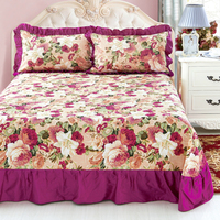 Set Sprei Katun Jacquard Motif Bohemian Amerika dengan Ruffle 400TC Ramah Lingkungan 4-Piece Set Sprei Renda Berkualitas untuk Semua Musim