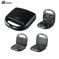 Presse à panini électrique Anbolife, fer à gaufres antiadhésif, appareil à sandwichs pour usage domestique, appareil à toasts, certifié ETL/FDA