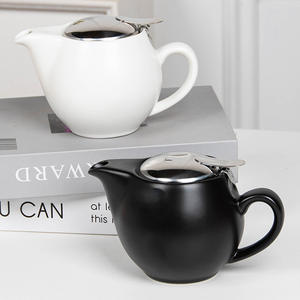 Teiera in Ceramica Piccola <span class=keywords><strong>per</strong></span> Ristoranti e Hotel - Senza Piombo con Filtro <span class=keywords><strong>per</strong></span> Tè ai Fiori e Caffè - Product Image 2