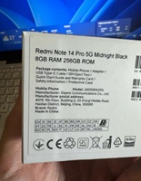Redmi Note 14 Pro 5G Version Mondiale 8+256 Go Octa Core Chargeur 45W Charge Sans Fil 6.67 Pouces Batterie 5000 mAh Étanche