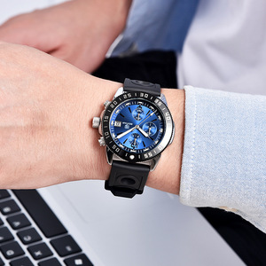 Benyar Men's Watch 42mm Round Dial Chronograph Quartz Stainless Steel Strap Waterproof Luminous Date Calendar - Product Image 4