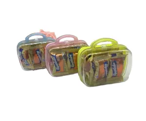Neue Koffer Favor Box Kit Kunststoff Flugzeug Gepäck box für Ziel Hochzeit Zug Party Food Candy PVC Opp Tasche Einweg