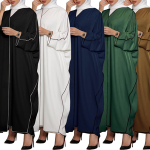 Nouvelle Abaya Burqa <span class=keywords><strong>Khaleeji</strong></span> Ouvert Abaya Noir Couleur Dubaï Musulman Design De Mode Pour Les Femmes Kimono 2024 - Product Image 2
