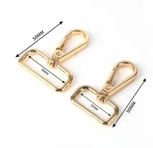 38mm Handbag Accessories Bag Strap Gold Buckle Swivel Lobster Clasp Metal Snap Hook Carabiner Clasp Swivel Eye Snap Hook