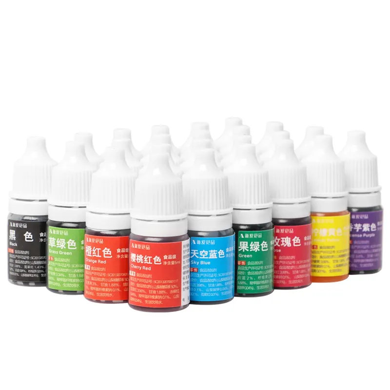 Cocosir vendita calda colorante alimentare 24 colori liquido Set colorante per la cottura di biscotti decorazioni cottura e melma 5ml