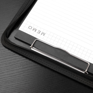 Kim loại clipboard điện thoại Pouch thư mục tập tin PU da danh mục đầu tư chuyên nghiệp phỏng vấn Pad <span class=keywords><strong>Folio</strong></span> với máy tính và Memo - Product Image 5