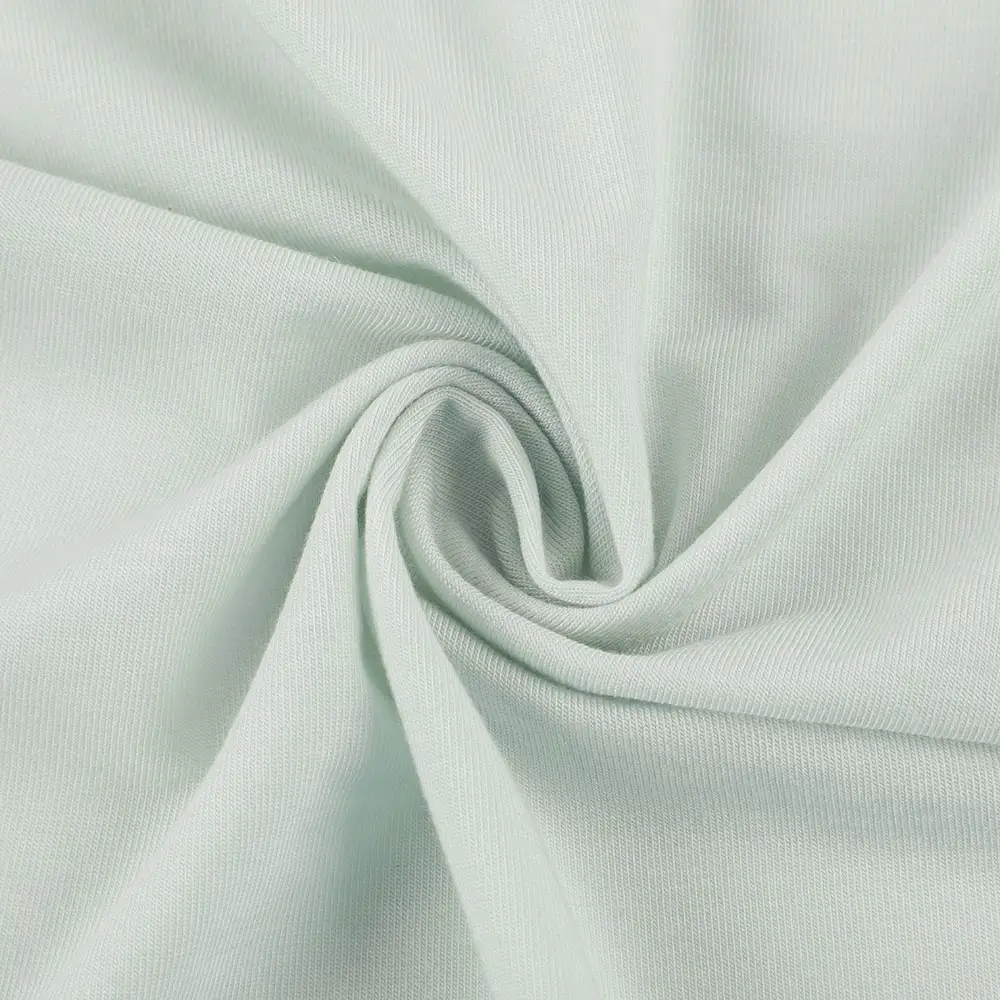 Eco friendly suppliers knitted interlock dyed bamboo stretch cotton wool fabric for garment