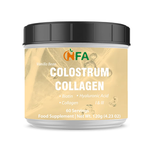 Collagène en poudre de colostrum premium OEM ODM avec acide hyaluronique, biotine, soutien immunitaire, santé intestinale, rajeunissement de la peau, saveur vanille - Product Image 1