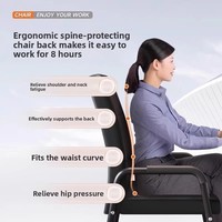 Chaise de bureau ergonomique confortable en maille avec dossier haut réglable en hauteur pour ordinateur, maison, étudiant, réunion, conférence